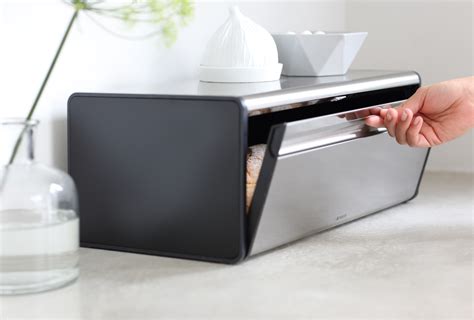 brabantia fall front bread box matt steel fingerprint proof|Brabantia box for sale.